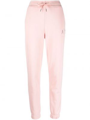 Pantaloni con stampa Armani Exchange rosa