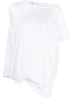 T-shirt con stampa asimmetrico Y's bianco