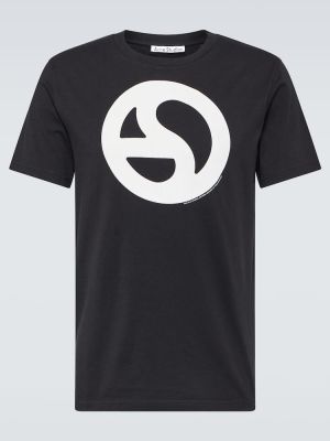 Kokvilnas t-krekls džersija Acne Studios melns