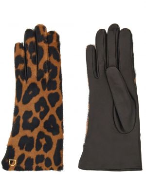 Mănuși cu imagine cu model leopard Ferragamo