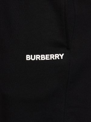 Памучни шорти от джърси Burberry черно