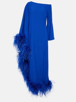 Макси рокля с пера Taller Marmo синьо