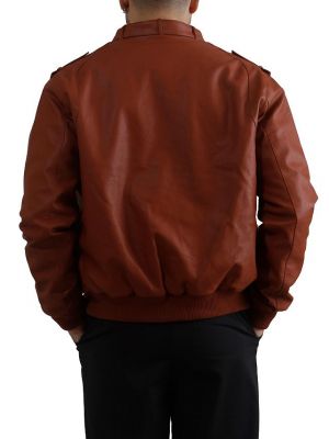 Кожаная куртка из искусственной кожи Members Only коричневая