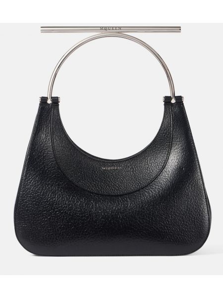 Lær mini bag Alexander Mcqueen svart