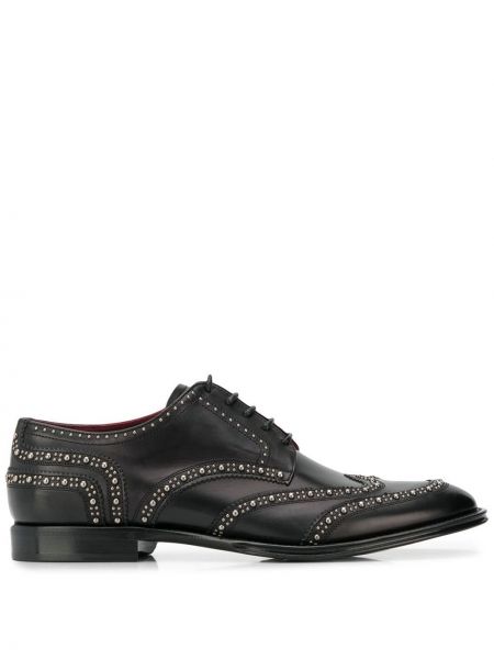 Zapatos derby con apliques Dolce & Gabbana negro
