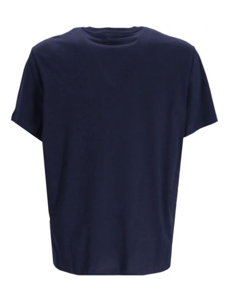 Bavlněné tričko s potiskem Armani Exchange modré