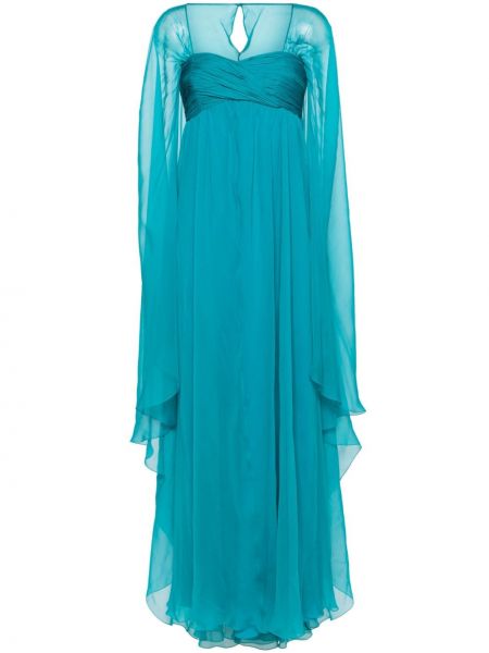 Šifoninis vakarinė suknelė Alberta Ferretti mėlyna