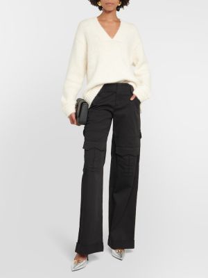 Vlněný svetr z alpaky Tom Ford bílý