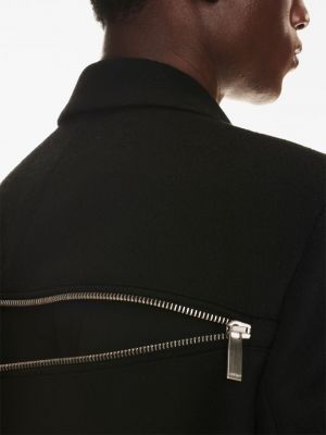 Vlněný kabát na zip Off-white