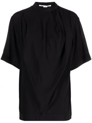 Bluză de mătase drapată Stella Mccartney negru