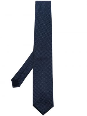 Копринена вратовръзка с принт Corneliani синьо