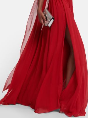 Vestido largo de seda Elie Saab rojo