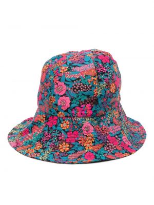 Oboustranný květinový klobouk s potiskem Eres modrý