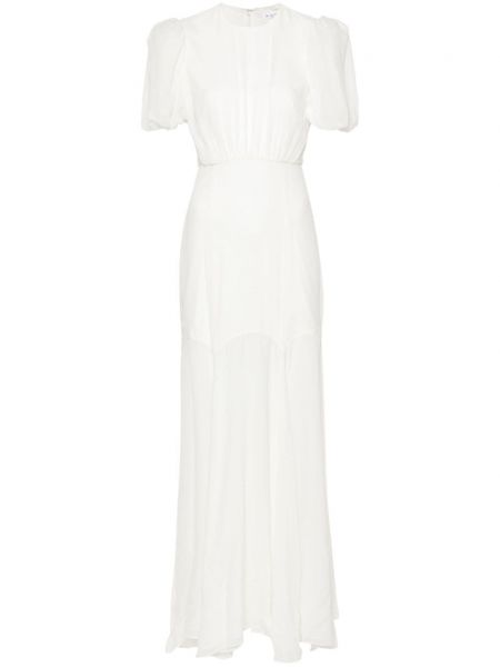 Jedwabna sukienka długa De La Vali biała