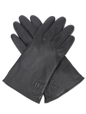 Кожаные перчатки Hugo черные