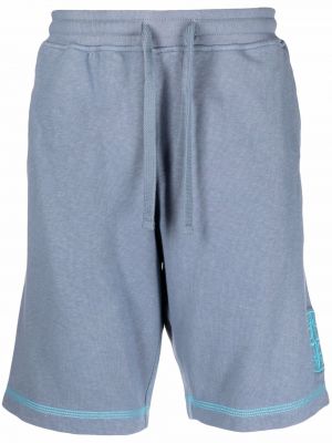 Pantalones cortos deportivos con bordado Stone Island azul