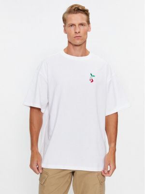 T-shirt large à motif chevrons à motif étoile Converse blanc