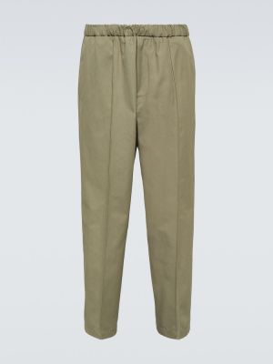 Bavlněné rovné kalhoty Jil Sander zelené