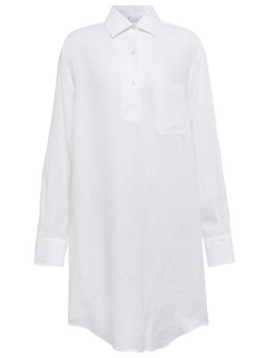 Vestido camisero de lino Loro Piana blanco