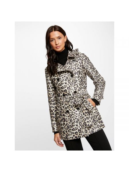 Cortaviento con capucha con estampado leopardo Morgan beige