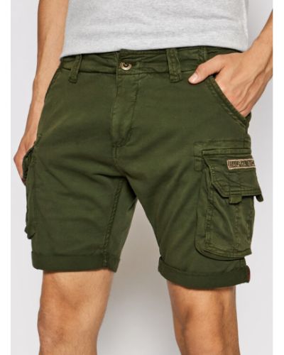 Pantaloni scurți slim fit Alpha Industries verde