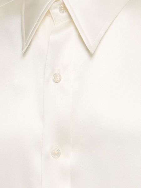 Μεταξωτό πουκάμισο σε στενή γραμμή Tom Ford λευκό