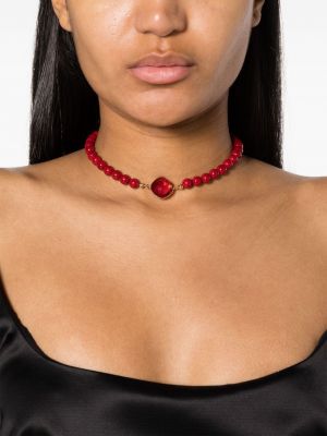 Brosche mit perlen Atu Body Couture rot