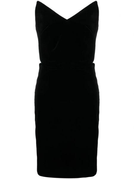 Кадифена коктейлна рокля Loewe черно
