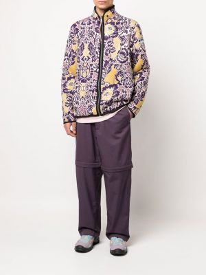 Květinový fleecový svetr s potiskem Aries fialový