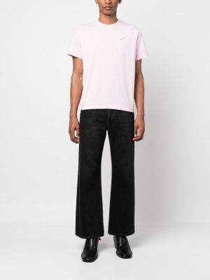 T-shirt en coton à imprimé Coperni rose