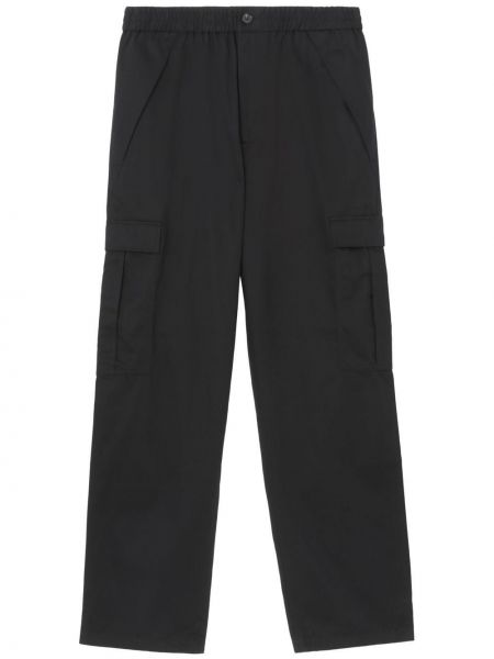 Pantalon cargo en coton avec poches Burberry noir