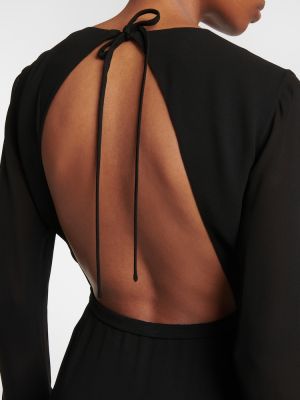 Mini vestido drapeado Saint Laurent negro
