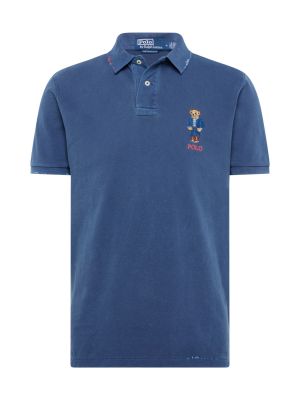 Polo marškinėliai slim fit Polo Ralph Lauren mėlyna