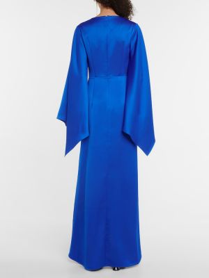Szatén hosszú ruha Rasario kék