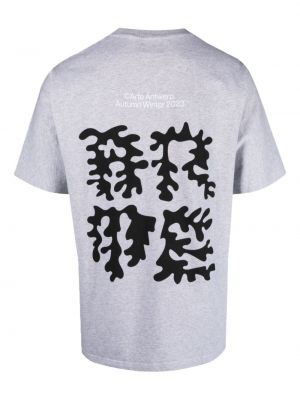 T-shirt mit stickerei aus baumwoll Arte grau
