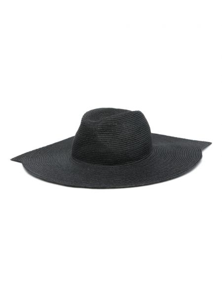 Плетена ленена шапка Yohji Yamamoto черно
