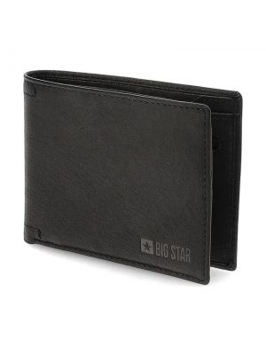 Usnjena denarnica z zvezdico Big Star Shoes črna