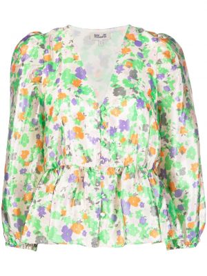 Блуза на цветя с принт Baum Und Pferdgarten бяло