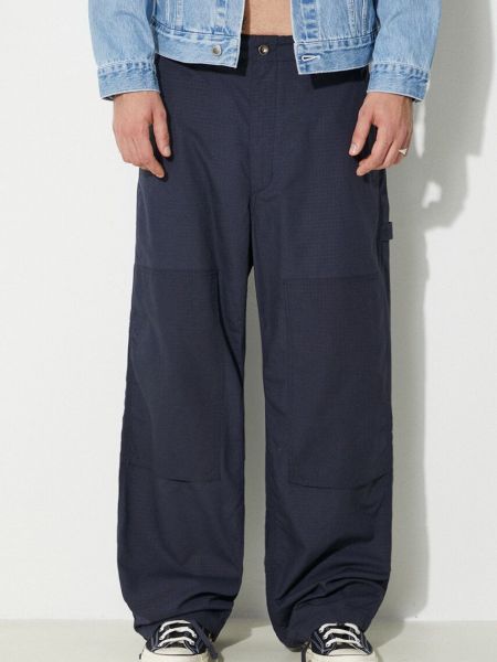 Pamučne hlače ravnih nogavica Engineered Garments plava