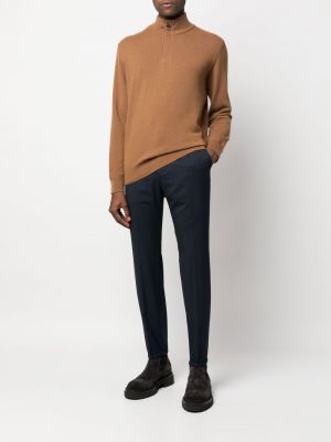 Pull en cachemire à col montant Zegna marron