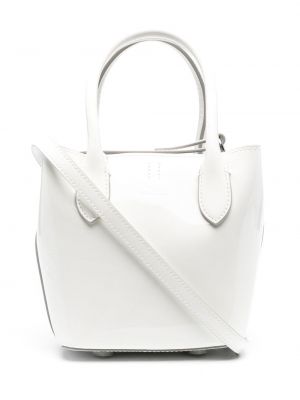 Usnjena nakupovalna torba Polo Ralph Lauren bela
