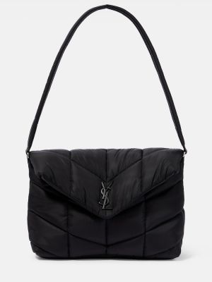 Pikowana nylonowa torba na ramię Saint Laurent czarna
