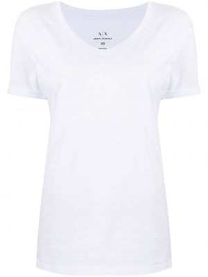 Camiseta con escote v Armani Exchange blanco