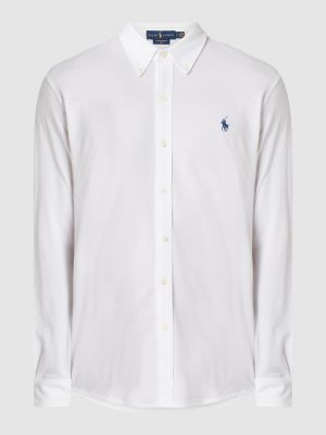 Koszula na guziki bawełniana puchowa Polo Ralph Lauren biała