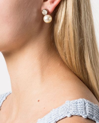Boucles d'oreilles avec perles à boucle Jennifer Behr argenté