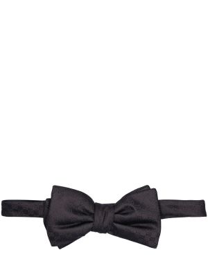 Cravatta con fiocco di seta di seta Gucci nero