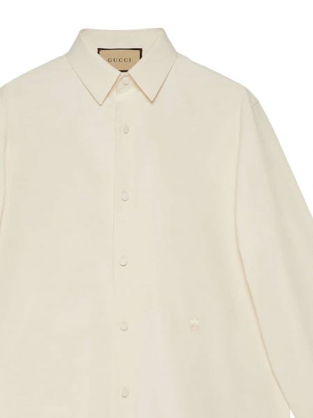 Camicia ricamata di cotone Gucci bianco