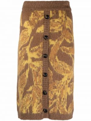 Falda de punto con estampado abstracto Pinko marrón