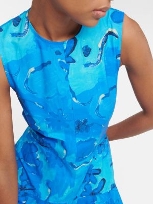 Bavlněné midi šaty s potiskem Marni modré