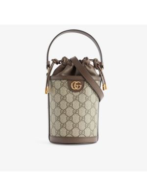 Холщовая сумка-ведро Ophidia GG Supreme Gucci, beeb/nacero/nacer